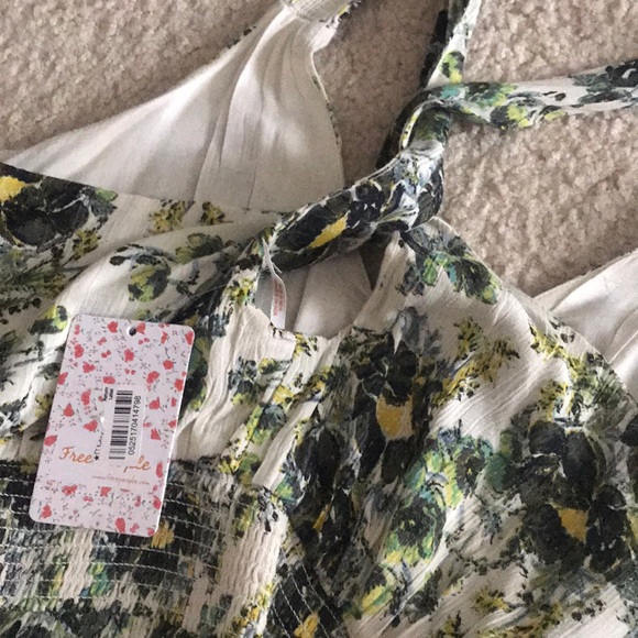 Free People | Dresses | Nwt Free People Green Floral Mini Dress | Poshmark